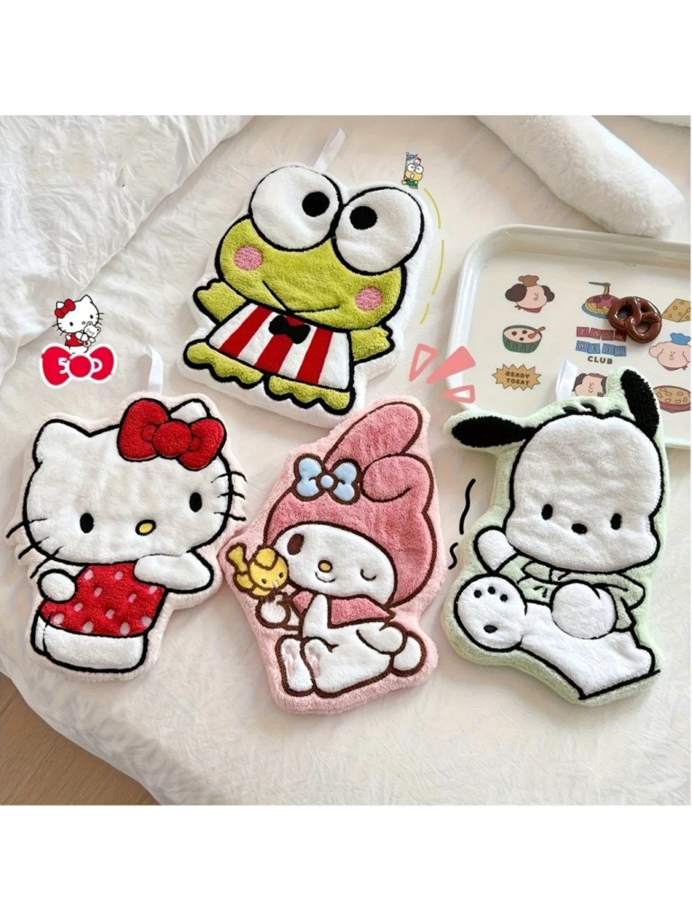 #FAM-100 Sanrio Character Plush Hanging Hand Towels Set of 3